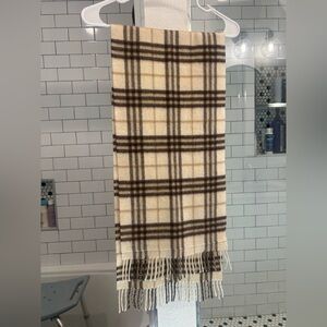 Burberry Cashmere Scarf - Cream and Black